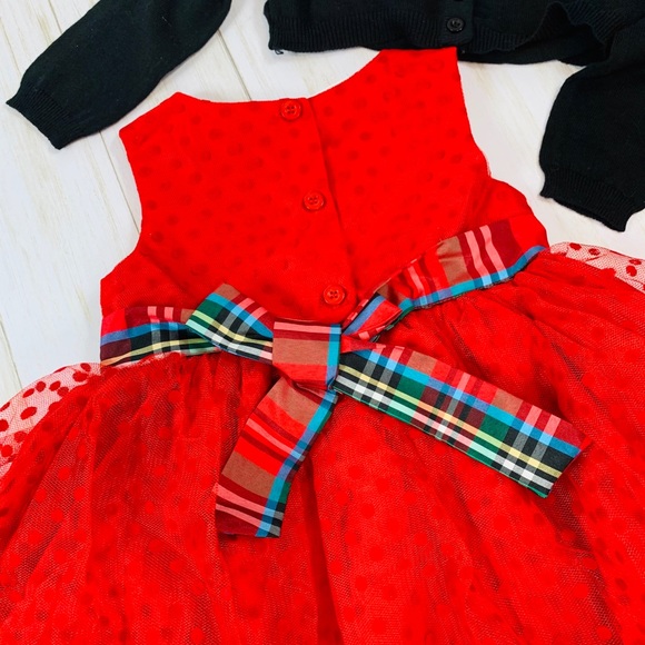 Red Holiday Dress & Sweater Set - 2 piece NWT - Picture 5 of 8